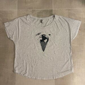 Next Level Apparel Light Gray Ice Cream Graphic Tee